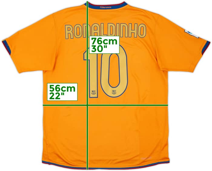 2006-08 Barcelona Away Shirt Ronaldinho #10 - 8/10 - (L)