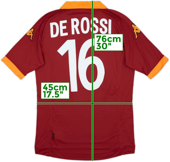 2012-13 Roma Home Shirt De Rossi #16 - 9/10 - (L)