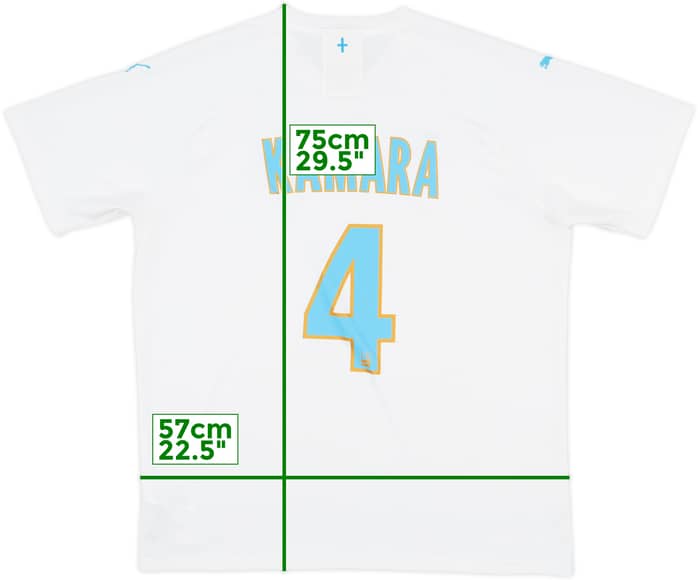 2019-20 Olympique Marseille Home Shirt Kamara #4 - 8/10 - (XL)