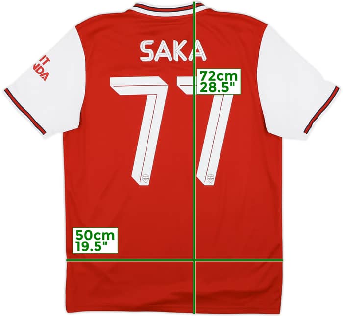 2019-20 Arsenal Home Shirt Saka #77 - 9/10 - (L)