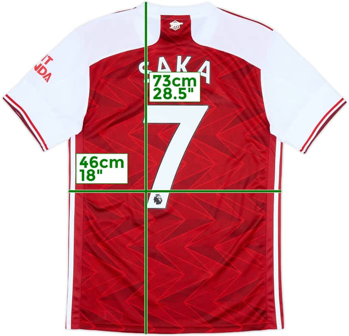 2020-21 Arsenal Home Shirt Saka #77 - 9/10 - (S)