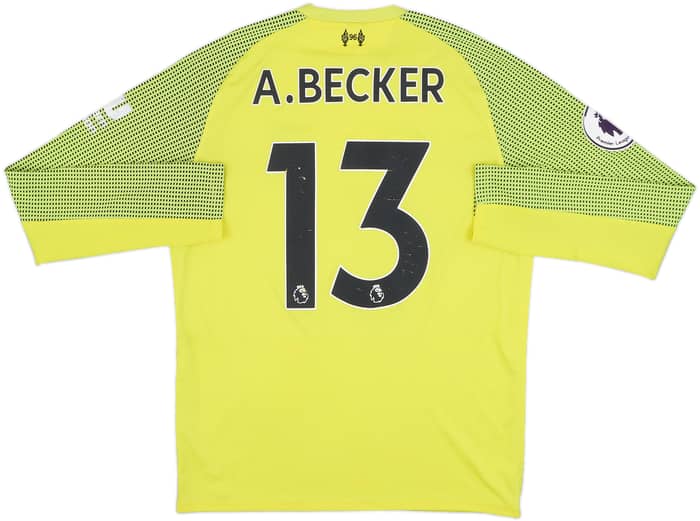 2018-19 Liverpool GK Shirt A. Becker #13 - 4/10 - (S)