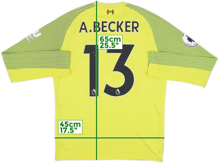 2018-19 Liverpool GK Shirt A. Becker #13 - 4/10 - (S)