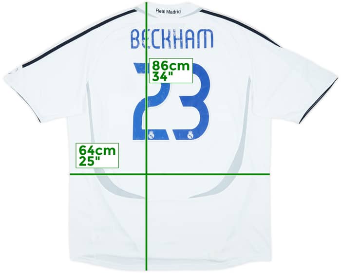 2006-07 Real Madrid Home Shirt Beckham #23 - 5/10 - (XXL)