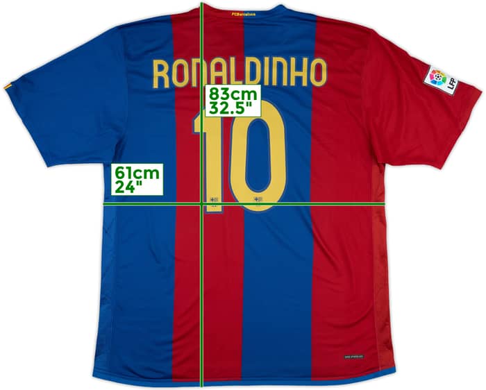 2006-07 Barcelona Home Shirt Ronaldinho #10 - 8/10 - (XXL)