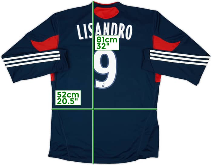 2010-11 Lyon Player Issue Third L/S Shirt Lisandro #9 (XL)