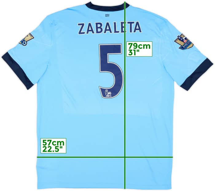 2014-15 Manchester City Home Shirt Zabaleta #5 - 8/10 - (XL)