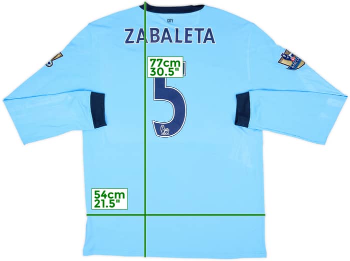 2014-15 Manchester City Home L/S Shirt Zabaleta #5 - 8/10 - (L)