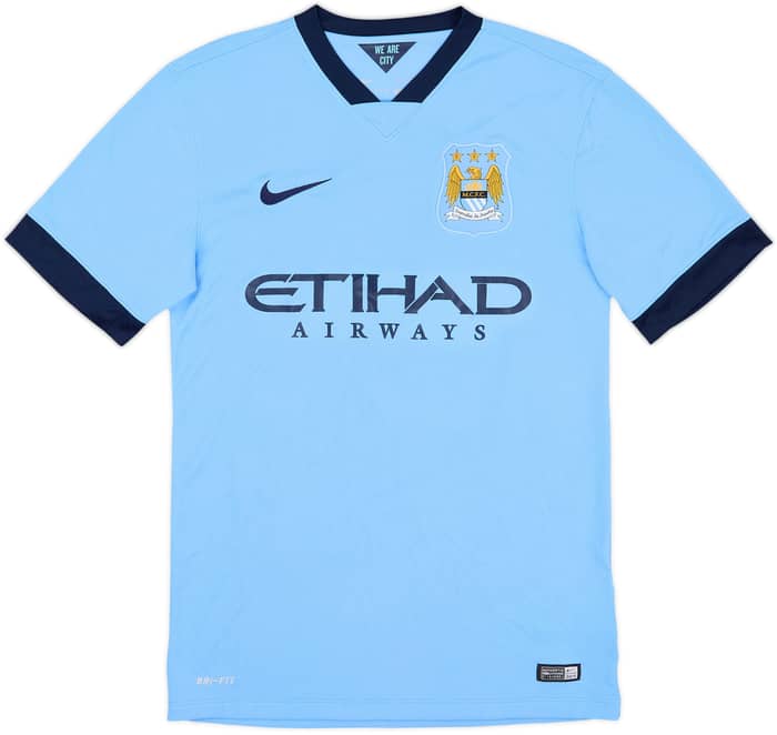 2014-15 Manchester City Home Shirt Kompany #4 - 7/10 - (S)