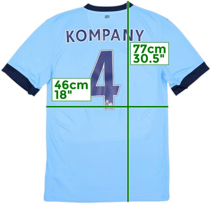 2014-15 Manchester City Home Shirt Kompany #4 - 7/10 - (S)