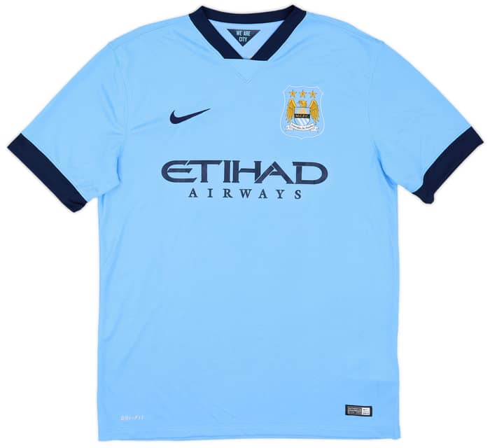 2014-15 Manchester City Home Shirt Kompany #4 - 10/10 - (L)