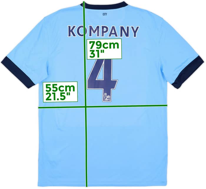 2014-15 Manchester City Home Shirt Kompany #4 - 10/10 - (L)
