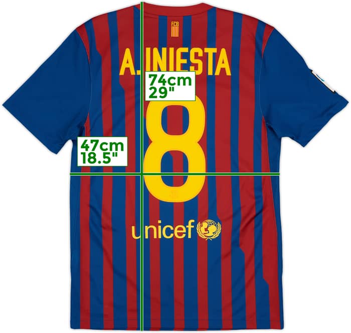 2011-12 Barcelona Home Shirt A.Iniesta #8 - 8/10 - (S)