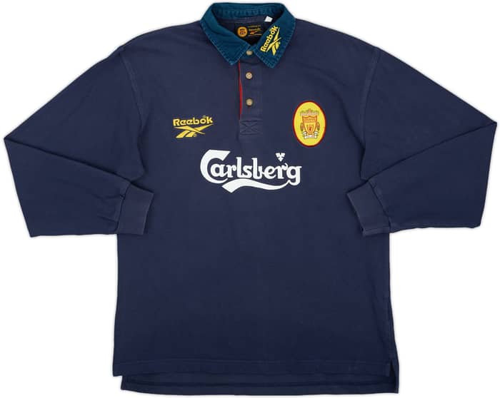 1997-98 Liverpool Reebok Rugby L/S Polo Shirt - 7/10 - (S)