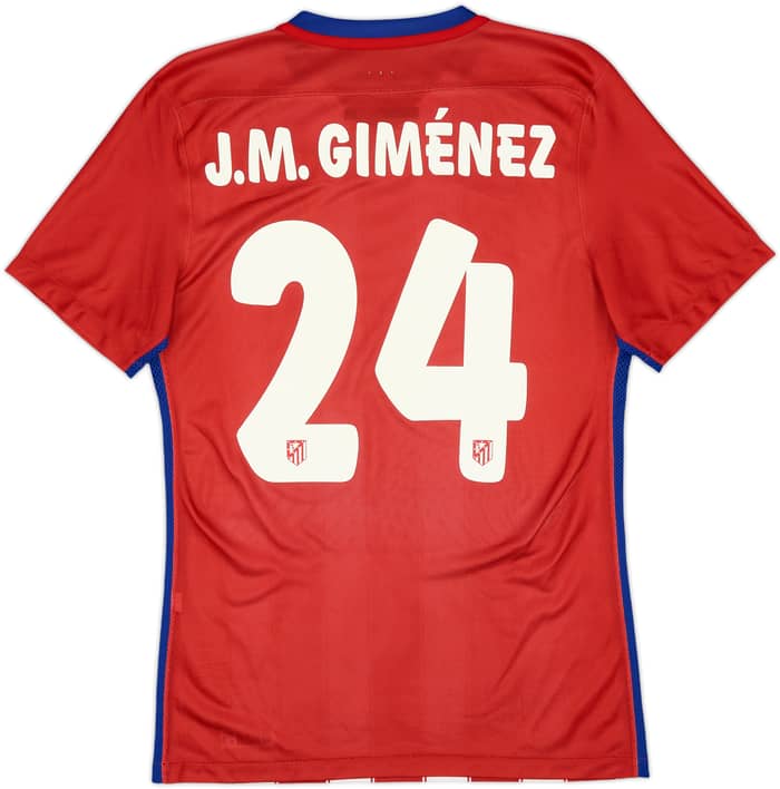 2015-16 Atletico Madrid Authentic Home Shirt J.Gimenez #24 - 8/10 - (S)