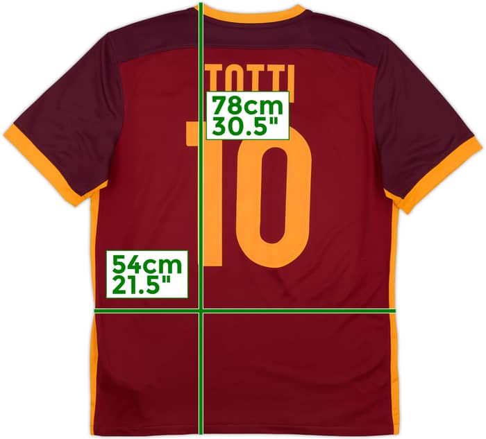 2015-16 Roma Home Shirt Totti #10 - 10/10 - (L)