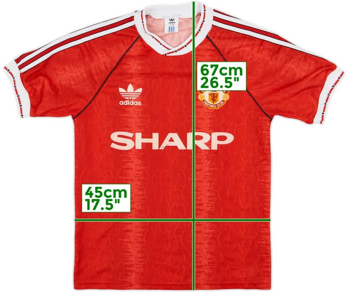 1990-92 Manchester United Home Shirt - 7/10 - (S)
