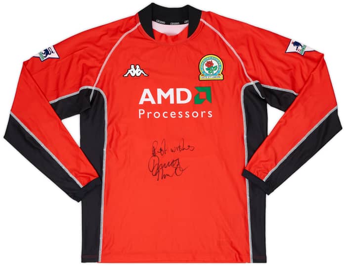 2002-03 Blackburn Match Issue Signed Away Shirt Thompson #20