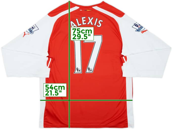 2014-15 Arsenal Home L/S Shirt Alexis #17 - 7/10 - (L)