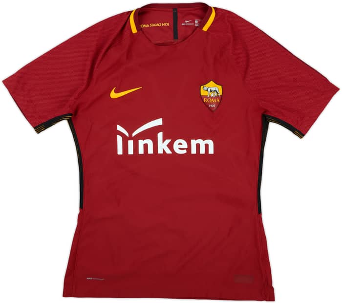 2017-18 Roma Match Issue Home Shirt #19