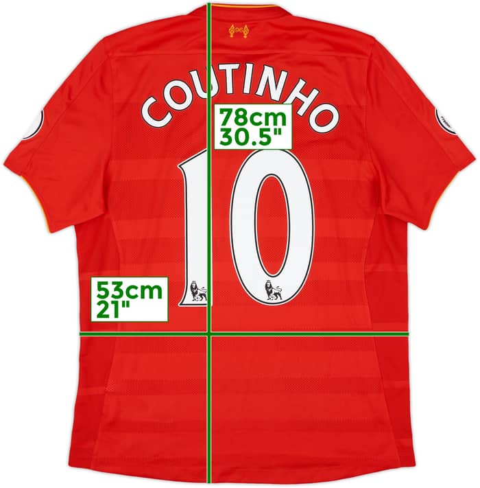 2016-17 Liverpool Signed Home Shirt Coutinho #10 - 9/10 - (L) 2016-17 Liverpool Signed Home Shirt Coutinho #10 - 9/10 - (L)