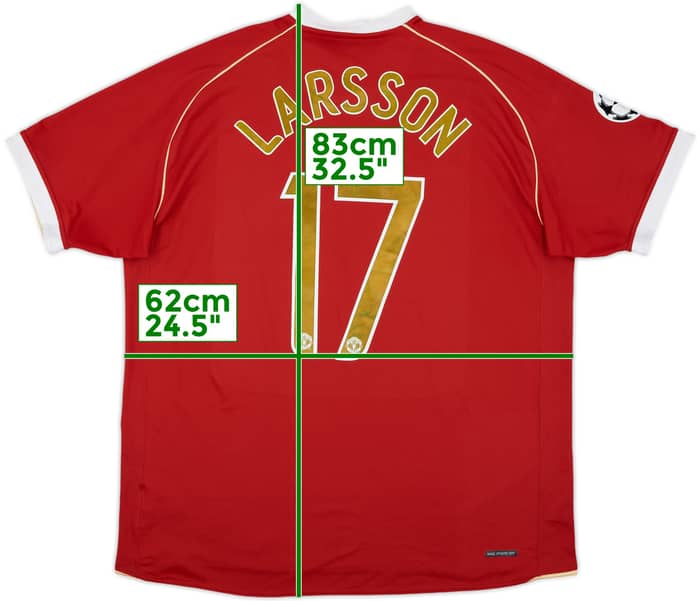 2006-07 Manchester United Home Shirt Larsson #17 - 5/10 - (XXL)