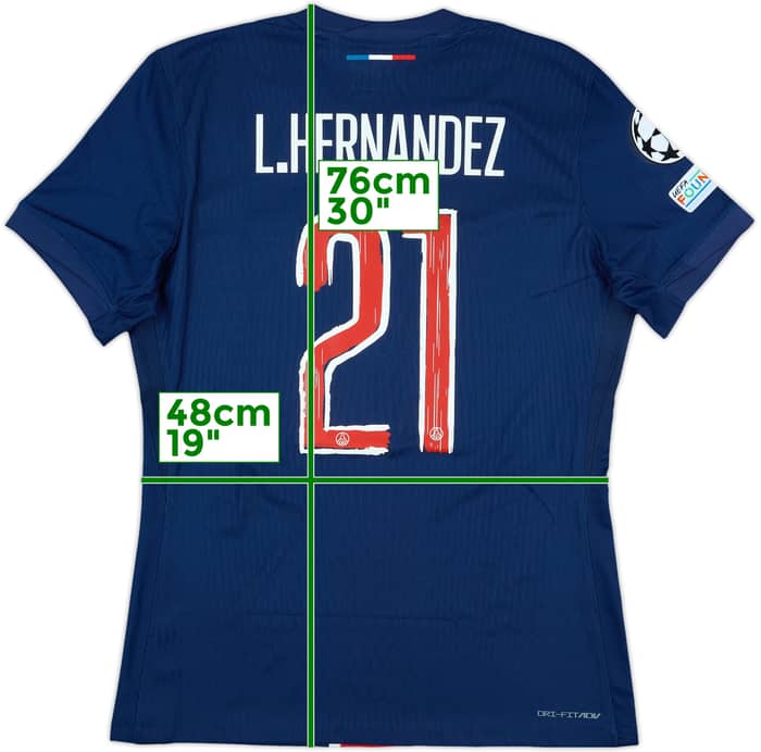 2024-25 Paris Saint-Germain Match Issue Champions League Home Shirt L. Hernandez #21