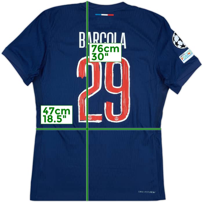 2024-25 Paris Saint-Germain Match Issue Champions League Home Shirt Barcola #29