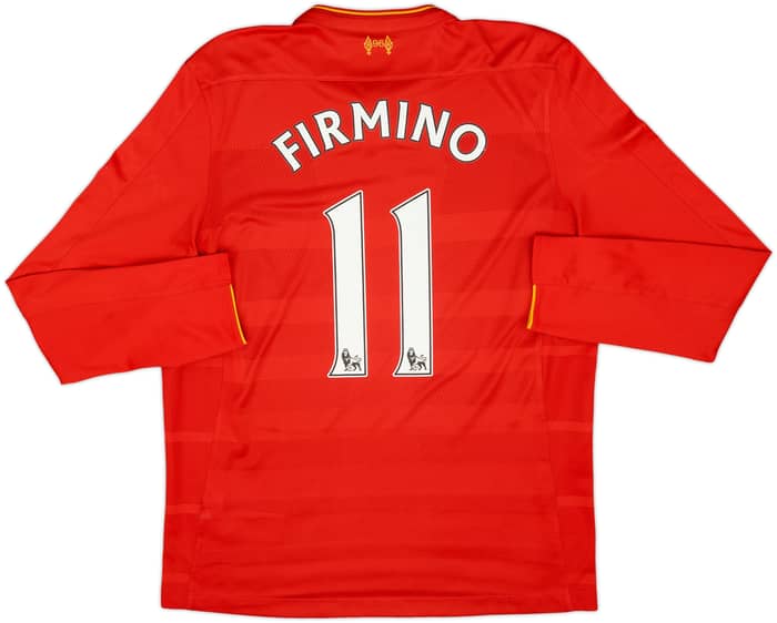 2016-17 Liverpool Home L/S Shirt Firmino #11 - 6/10 - (L)