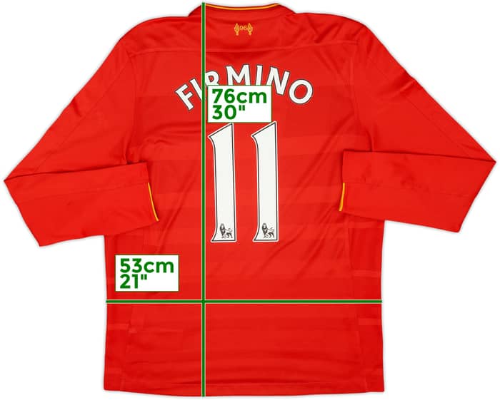 2016-17 Liverpool Home L/S Shirt Firmino #11 - 6/10 - (L)