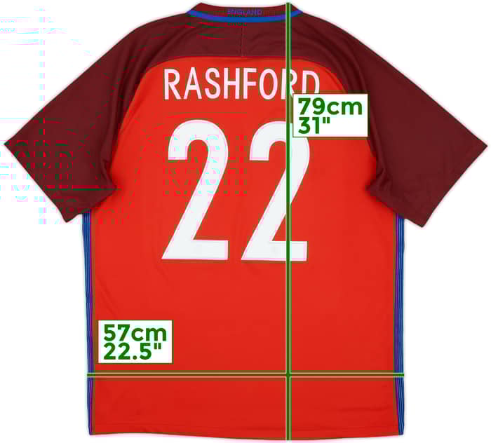 2016-17 England Away Shirt Rashford #22 - 9/10 - (XL)