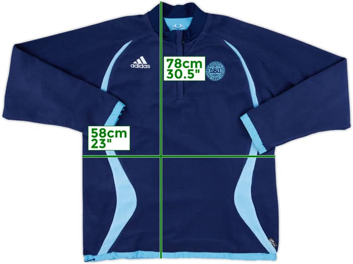2006-08 Denmark adidas Reversible Fleece 1/4 Zip Top - 8/10 - (L)