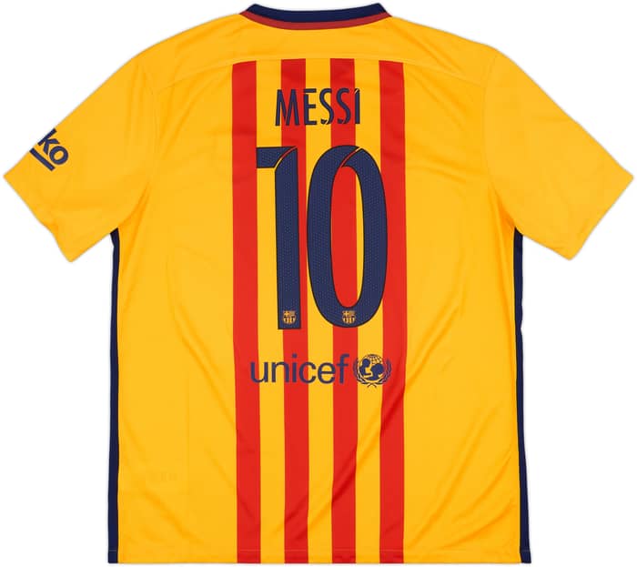 2015-16 Barcelona Away Shirt Messi #10 - 10/10 - (XL)