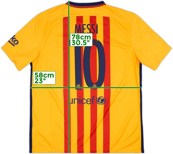 2015-16 Barcelona Away Shirt Messi #10 - 10/10 - (XL)