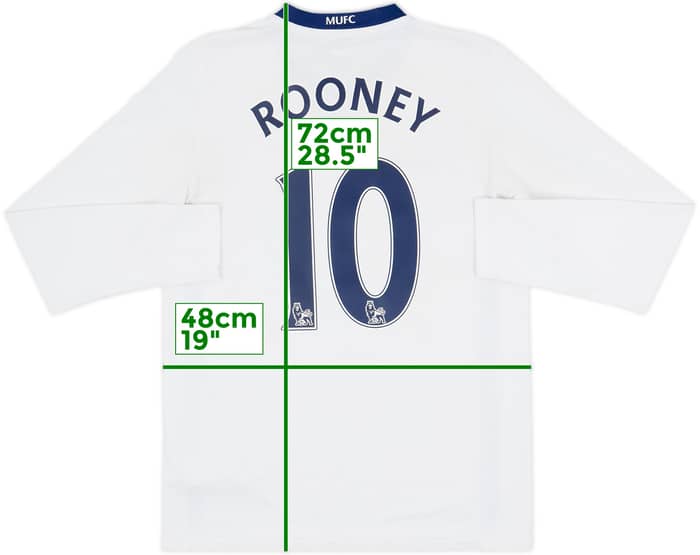 2008-10 Manchester United Away L/S Shirt Rooney #10 - 7/10 - (S)