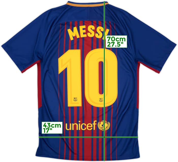 2017-18 Barcelona Home Shirt Messi #10 - 9/10 - (S)