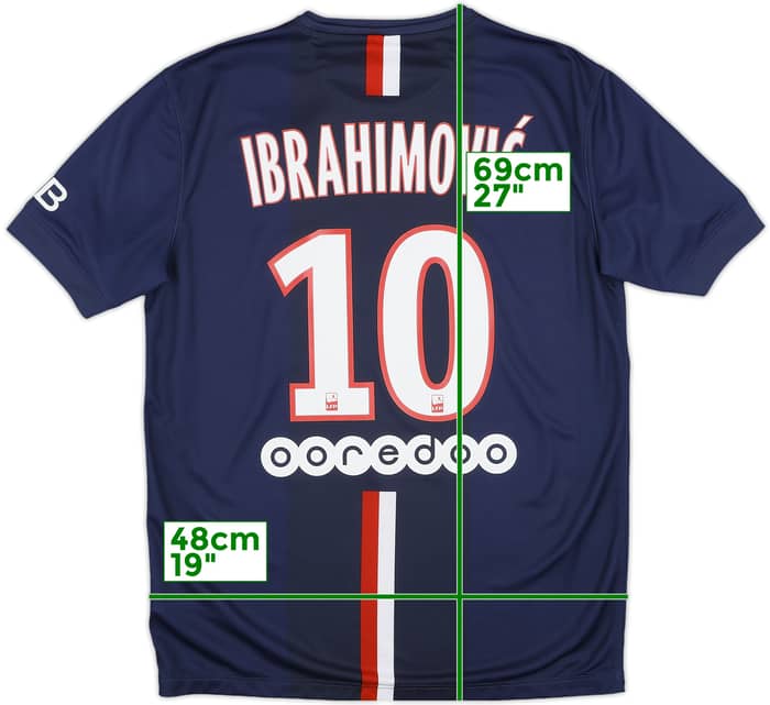 2014-15 Paris Saint-Germain Home Shirt Ibrahimovic #10 - 8/10 - (M)