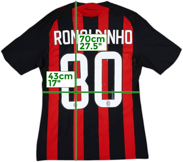 2008-09 AC Milan Home Shirt Ronaldinho #80 - 6/10 - (S)
