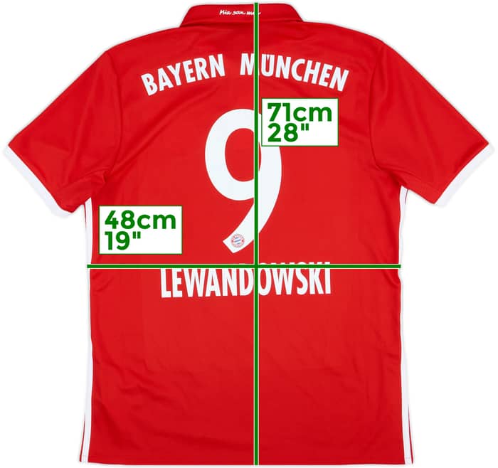 2016-17 Bayern Munich Home Shirt Lewandowski #9 - 6/10 - (M)