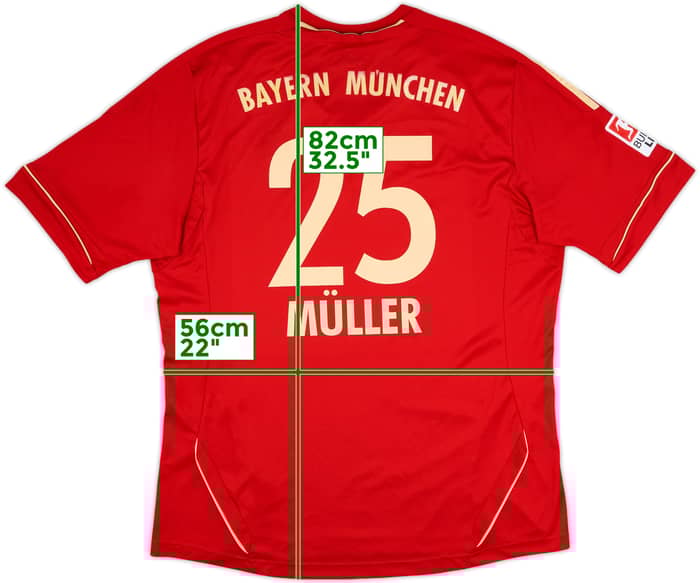 2011-13 Bayern Munich Home Shirt Muller #25 - 7/10 - (XL)