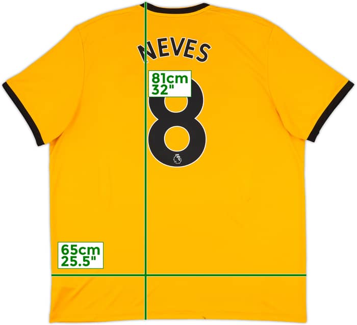 2018-19 Wolves Home Shirt Neves #8 - 7/10 - (XXL)