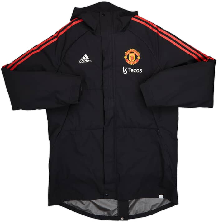 2022-23 Manchester United adidas Hooded Padded Bench Coat - 10/10 - (L)