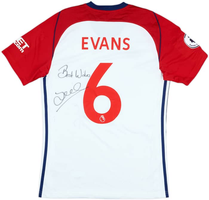 2017-18 West Brom Match Issue Signed Away Shirt Evans #6