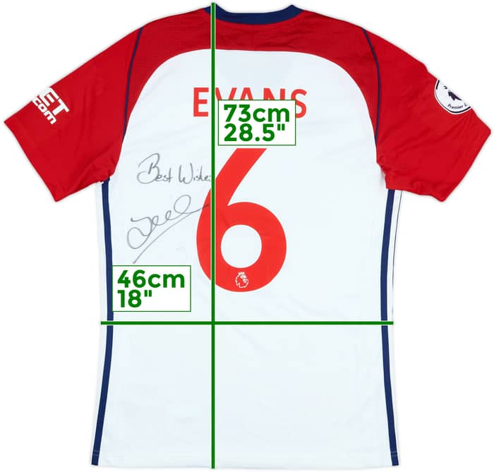 2017-18 West Brom Match Issue Signed Away Shirt Evans #6