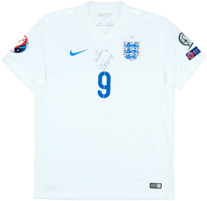 2014-15 England Signed Home Shirt Vardy #9