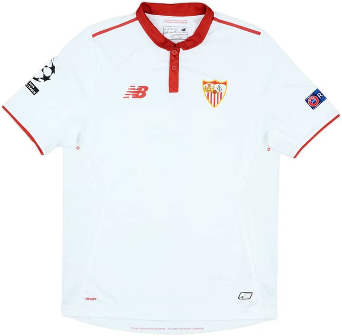 2016-17 Sevilla Match Issue Champions League Home Shirt Sarabia #17