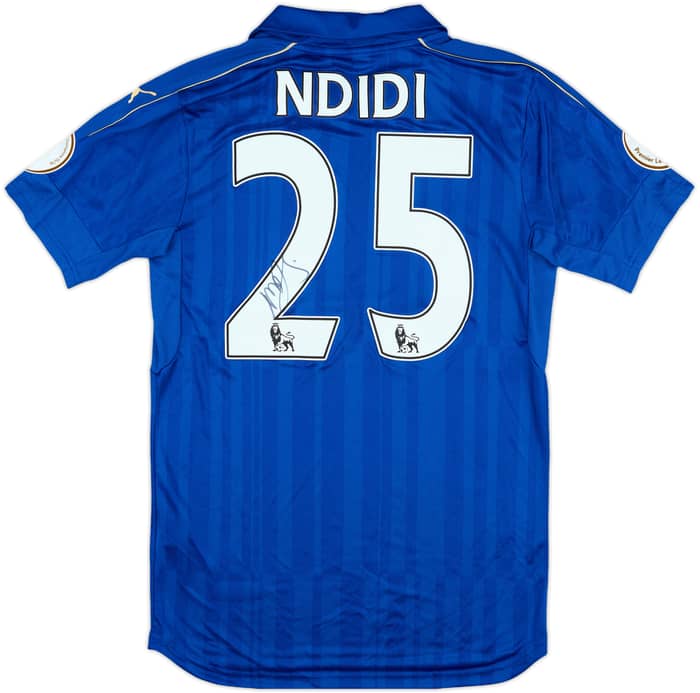 2016-17 Leicester Match Issue Signed Home Shirt Ndidi #25