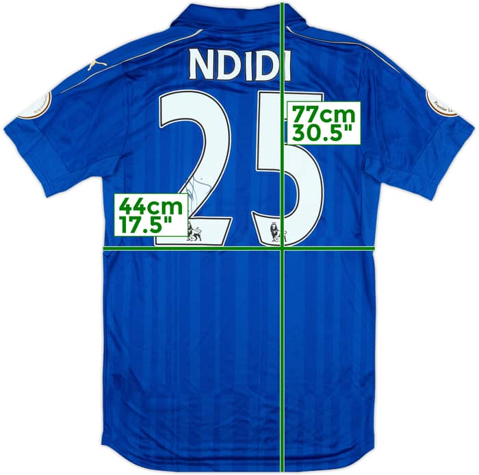 2016-17 Leicester Match Issue Signed Home Shirt Ndidi #25