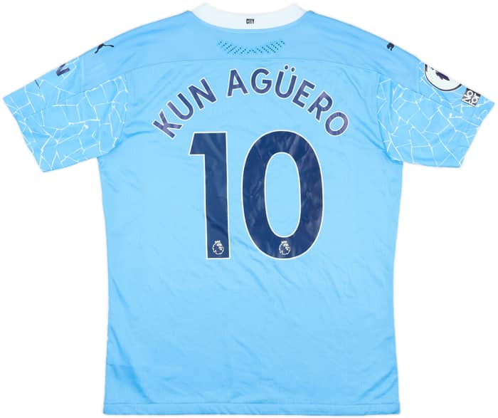 2020-21 Manchester City Match Issue Home Shirt Kun Aguero #10