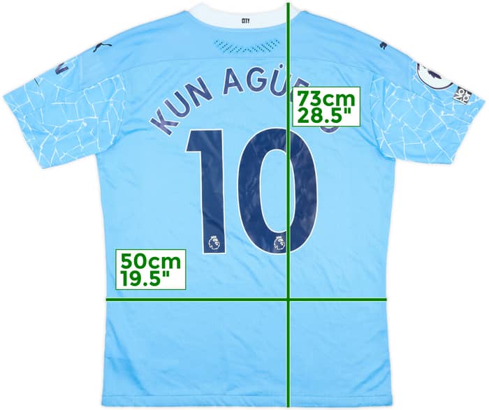 2020-21 Manchester City Match Issue Home Shirt Kun Aguero #10